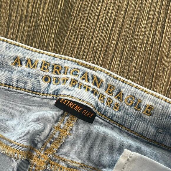 American Eagle Mens Straight Jeans Extreme Flex Distressed Ligh Wash Size 29x30 - Picture 8 of 11